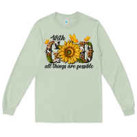Matcha with god all things are possible Long Sleeve Tee - texasbilliewilder
