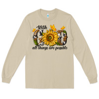 Mushroom with god all things are possible Long Sleeve Tee - texasbilliewilder