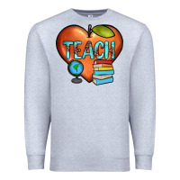Heather Grey teach heart Premium Sweatshirt - JahusDesignShop