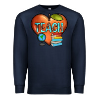 Navy teach heart Premium Sweatshirt - JahusDesignShop