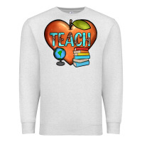 Oatmeal Heather teach heart Premium Sweatshirt - JahusDesignShop
