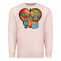 Pale Pink teach heart Premium Sweatshirt - JahusDesignShop