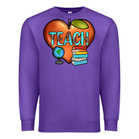 Purple teach heart Premium Sweatshirt - JahusDesignShop
