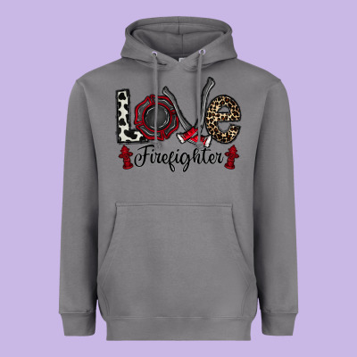 Love Firefighter Heavyweight Hoodie Designed By Cowhidedigitalart