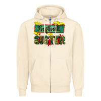 Sandshell softball sister with leopard Zipper Hoodie - Zillion Design Studio