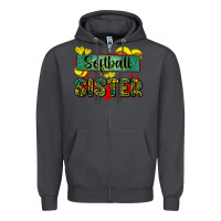 Smoke softball sister with leopard Zipper Hoodie - Zillion Design Studio