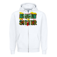 White softball sister with leopard Zipper Hoodie - Zillion Design Studio