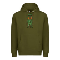 Army Green leprechaun boy faceless Premium Hoodie - MaliasSmallBusiness