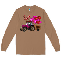Toasted Coconut Valentine's day pink tractor with pin heart balloons Long Sleeve Tee - RanaPortraitStore