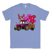 Colony Blue valentine's day pink tractor with pin heart balloons Classic Tee - RanaPortraitStore