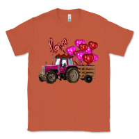 Copper valentine's day pink tractor with pin heart balloons Classic Tee - RanaPortraitStore