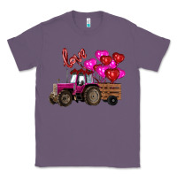 Lavender valentine's day pink tractor with pin heart balloons Classic Tee - RanaPortraitStore