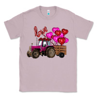 Lilac valentine's day pink tractor with pin heart balloons Classic Tee - RanaPortraitStore