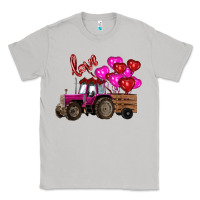 Moon Dust valentine's day pink tractor with pin heart balloons Classic Tee - RanaPortraitStore