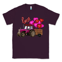 Plum valentine's day pink tractor with pin heart balloons Classic Tee - RanaPortraitStore