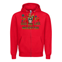 Red dia de los muertos Zipper Hoodie - texasbilliewilder