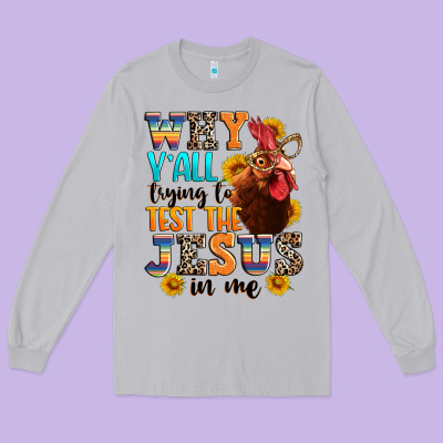 Long Sleeve Tee why yall trying to test the jesus in me