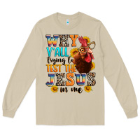 Mushroom why yall trying to test the jesus in me Long Sleeve Tee - texasbilliewilder