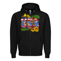 Black usa Zipper Hoodie - Zillion Design Studio