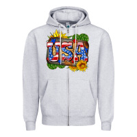 Heather Grey usa Zipper Hoodie - Zillion Design Studio