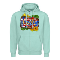 Seafoam usa Zipper Hoodie - Zillion Design Studio