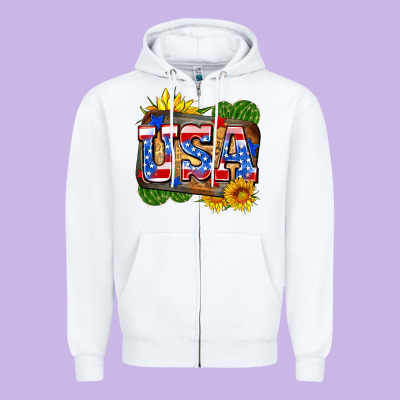 Usa Zipper Hoodie Designed By Zillion Design Studio