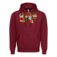 Burgundy hispanic heritage month coffee cups Zipper Hoodie - texasbilliewilder