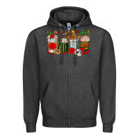 Charcoal Heather hispanic heritage month coffee cups Zipper Hoodie - texasbilliewilder