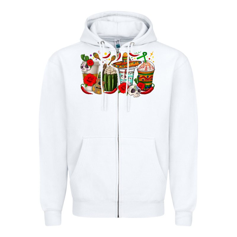 Hispanic Heritage Month Coffee Cups Zipper Hoodie by texasbilliewilder | Teevron