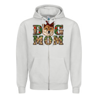 Dove Grey dog mom shiba inu Zipper Hoodie - RanaPortraitStore