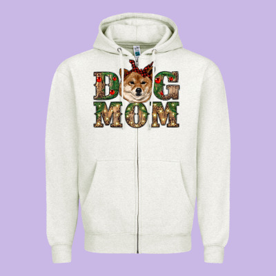 Dog Mom Shiba Inu Zipper Hoodie Designed By Ranaportraitstore