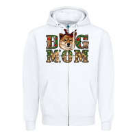 White dog mom shiba inu Zipper Hoodie - RanaPortraitStore