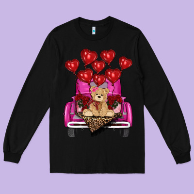 Long Sleeve Tee Valentine's day tedybear truck