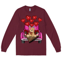Burgundy Valentine's day tedybear truck Long Sleeve Tee - RanaPortraitStore