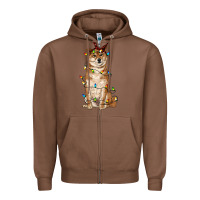 Chestnut christmas lights shiba inu Zipper Hoodie - RanaPortraitStore
