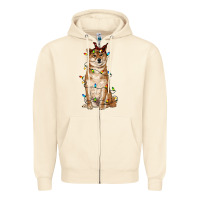 Sandshell christmas lights shiba inu Zipper Hoodie - RanaPortraitStore
