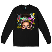 Black 90s messy bun Long Sleeve Tee - texasbilliewilder