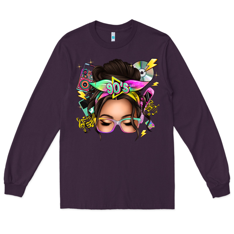 90s Messy Bun Long Sleeve Tee by texasbilliewilder | Teevron