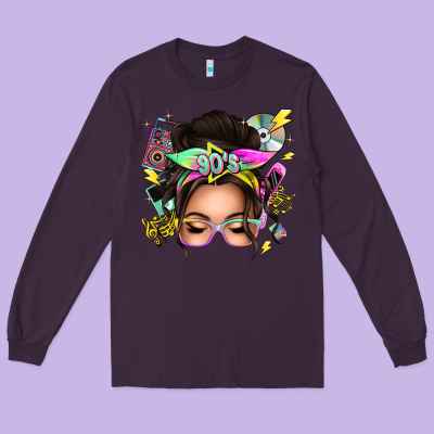 Long Sleeve Tee 90s messy bun