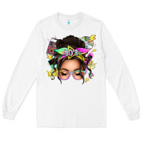 White 90s messy bun Long Sleeve Tee - texasbilliewilder