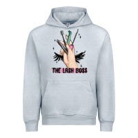 Heather Grey the lash boss Urban Hoodie - MaliasSmallBusiness