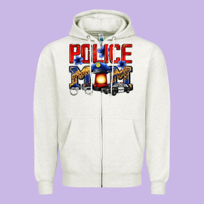 Police Mom Zipper Hoodie Designed By Zillion Design Studio