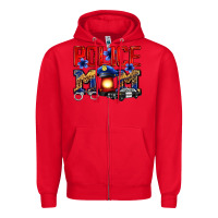 Red police mom Zipper Hoodie - Zillion Design Studio