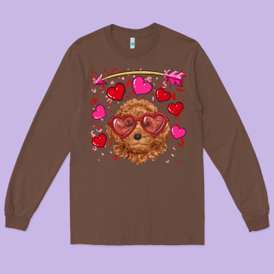 Long Sleeve Tee valentine's day toy poodle