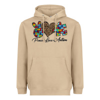 Mushroom peace love autism1 Heavyweight Hoodie - CowhideDigitalArt