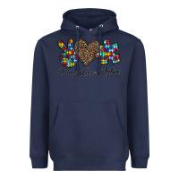 Navy peace love autism1 Heavyweight Hoodie - CowhideDigitalArt