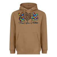 Toasted Coconut peace love autism1 Heavyweight Hoodie - CowhideDigitalArt
