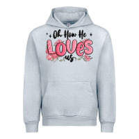 Heather Grey oh how he loves us Urban Hoodie - MaliasSmallBusiness