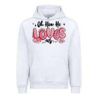 White oh how he loves us Urban Hoodie - MaliasSmallBusiness