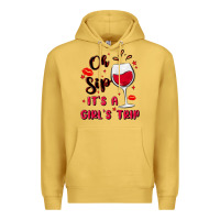 Antique Gold oh sip it's a girl's trip Premium Hoodie - MaliasSmallBusiness